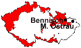 Lage von Bennisch und Mährisch Ostrau