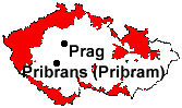 Lage von Pribrans und Prag