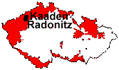 Lage von Radonitz und Kaaden