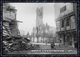 Die Kathedrale der Festung Péronne an der Somme.