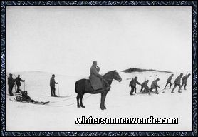 Hessische Jäger besetzen im Winter bei Riga eine Reservestellung.