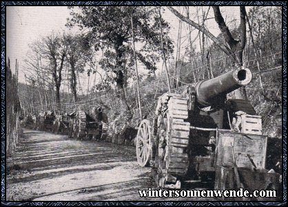 Erbeutete Geschütze auf der Straße nach St. Florian.