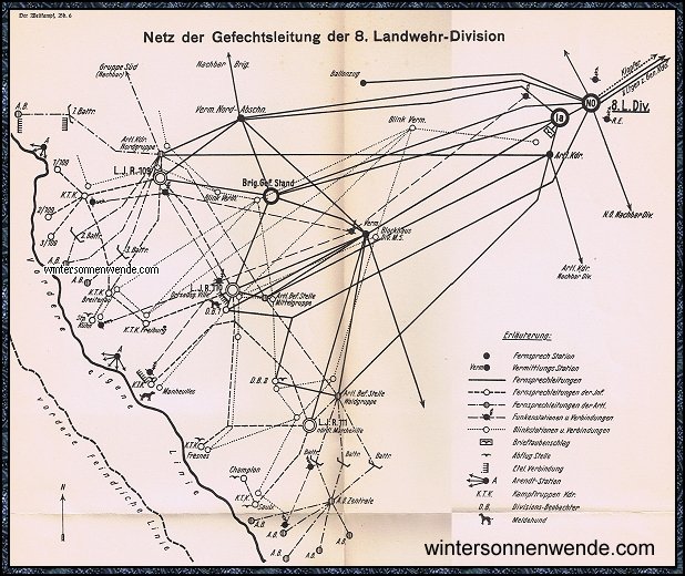 Netz der Gefechtsleitung der 8. Landwehr-Division.