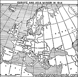 Map of Europe, 1914, pre-Versailles