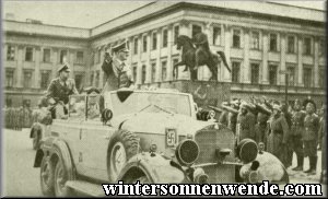 The Führer arrives in Warsaw.