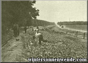 Construction of a road near Warsaw.