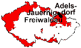location of Freiwaldau, Jauernig and Adelsdorf