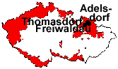 location of Freiwaldau, Adelsdorf and Thomasdorf