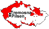 location of Tremosna and Pilsen